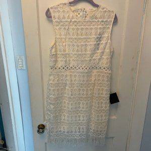Kenna White Crochet Lace Sleeveless Bodycon Dress